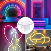 abordables Accesorios LED-Clips de montaje para tiras LED impermeables (30-200 unidades), soporte de montaje para tiras LED de neón, abrazaderas de fijación con 30-200 tornillos para tiras de iluminación LED de 5 mm a 6 mm,