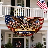 preiswerte Wimpelkette-Wimpelkette zum 250. Jahrestag der Unabhängigkeit der USA (1776–2026), halbrunder Fächer, patriotische amerikanische Wimpelkette für den Außenbereich, z. B. für Haus, Veranda, Garten oder als Dekoration zum Unabhängigkeitstag.