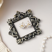 economico Cornici per foto-1PC, Black and Gold Mini Engraved Decorative Picture Frame Body, Resin Material DIY Decorative Small Item, Suitable for Photography Decoration Props, Wedding, Party and Other Scene Arrangements