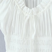 ieftine Rochie-Medieval Renascentist Cottagecore Lungime Gleznă Rochii Chemise Balon / Puf Mâneci scurte vrăjitoare Zana Țăran În U Costume de fancy Pentru femei Fantezie Halloween Carnaval Casul / Zilnic Târgul