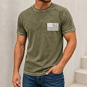  4 luglio 2026 250° Per uomo Bandiera Americana Camicia lavata con acido Maglietta pesante Manica Corta maglietta DTG Girocollo Camicia Patriotico Streetwear Ferie Blu Nero Rosa Primavera & Estate