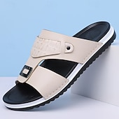 tanie Klapki i japonki męskie-męskie sandały z klamrą, odkryte palce, codzienne, letnie buty na plażę, do kurortu, na podróż i na co dzień na świeżym powietrzu