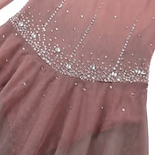 abordables Vestidos de Patinaje Artístico-Vestido de patinaje artístico Mujer Chica Patinaje Sobre Hielo Vestidos Gris oscuro Violeta Morado Malla Licra Alta elasticidad Entrenamiento Competición Ropa de Patinaje Hecho a mano Clásico Cristal