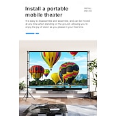 baratos Telões de Projetor &amp; Acessórios-Tela de projeção com tripé de 100 e 120 polegadas, formato 16:9 HD 4K, portátil, para uso interno e externo, com bolsa de transporte. Altura ajustável e tela de projeção sem rugas, ideal para cinema