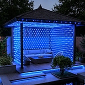ieftine Conectat Electric-lumina cu șiruri de plasă cu led ip65 6mx4m 3mx2m lumină cu șiruri de plasă flexibile cu led 880led 200led lumină cu șiruri de ochiuri pentru curte de grădină decor colorat eu us britanie mufă ac110v