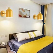 cheap Indoor Wall Lights-Cute Macaron Wall Lamp, 4 Color Options Green/Pink/Blue/Yellow, E27, Adjustable Cylindrical Lampshade, Metal Wall Sconce for Bedroom, Kids Room, Nursery, Living Room, Nordic Modern Decor