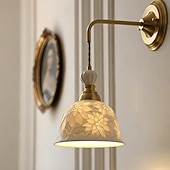 preiswerte Wandleuchten-Elegante Pendel-/Wandleuchte mit Rosenkeramik-Motiv (E27), Vintage-Bauernhausstil, höhenverstellbarer Kronleuchter für Cafés, Restaurants und Flure