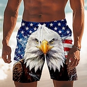 preiswerte Flaggen Druck-Herren 250. Jubiläums patriotischer Adler amerikanische Flagge Badehose mit Kordelzug und seitlichen Taschen Sommer Strandmode