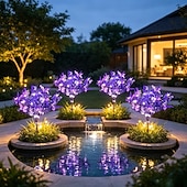 abordables Luces de camino y linternas-2/4 PCS Solar Simulation Lavender Butterfly Lawn Light Waterproof Garden Floor Insert Lamp Park Pathway Villa Yard Terrace Holiday Decoration Lamp