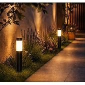 ieftine Lumini de cale și lanterne-2 buc lumini ale căii lumini solare de grădină în aer liber din oțel inoxidabil, led, iluminat de gazon, iluminat stradal pentru curte, lampă de decorare a peisajului din curte