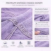 cheap Men's Smart Casual Shirts-SoftFade™ Men Shirt Casual Shirt Button Up Shirt Cotton Acid Wash Shirt Black Light Green Pink Purple khaki Short Sleeve Plain Grandad Collar Casual Daily Front Pocket Clothing Apparel Elegant Fashion
