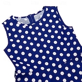 cheap Dresses-1950s Retro Vintage Rockabilly Tea Length Dress Swing Dress Flare Dress Sleeveless Polka dots Fit &amp; Flare Fancy Dress Girls' Masquerade Tea Party Casual Daily Kid's Dress Belt Spring &amp; Summer