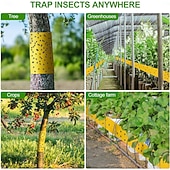 ieftine Gradinarit-Bandă adezivă pentru insecte târâtoare, 5 metri, pentru exterior, capcană lipicioasă galbenă, barieră lipicioasă, care protejează copacii, exterior, interior, pomi fructiferi, gazon, grădină,