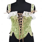 cheap Tops-Medieval Renaissance Corset Bodice Fairy Noblewoman Jacquard Floral Fancy Dress Women's Fantasy Royal Halloween Carnival Casual Daily Renaissance Fair LARP Adults' Corset Spring &amp; Summer