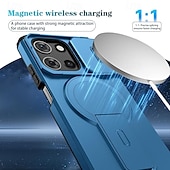 abordables Carcasas iPhone-teléfono Funda Para iPhone 17 Air 17 Pro Max 16 15 14 Pro Max Plus 13 Pro Max Mini Funda Trasera Con Magsafe con Soporte Magnética Soporte de carga inalámbrica Armadura ABS + PC