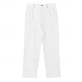 abordables Classique-Homme Pantalons en Lin Pantalons Pantalon d'été Jambe Droite Uni Confort Respirant Longueur complète Occasionnel Quotidien Extérieur Mode Style Classique Bleu Kaki Non Elastique