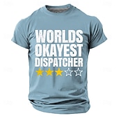  Pánské tričko s potiskem Worlds Okayest Dispečer sarkastický tisk práce grafický střih regular fit vtipné kariéra dárek denní ležérní černá značkové oblečení oblečení S M L XL XXL XXXL