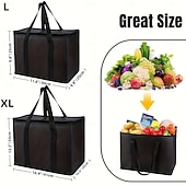 abordables Recreación al Aire Libre-2 bolsas isotérmicas grandes y extragrandes, mantienen la comida caliente o fría durante varias horas: bolsa de compras, bolsa térmica suave, adecuada para catering/doordash, bolsa isotérmica para