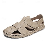 cheap Casual Sandals-Men's Beige Fisherman Sandals - Lightweight Adjustable Comfort Summer Shoes - Casual Outdoor Footwear for Travel, Beach Vacation, Daily Leisure and Warm Weather Wear