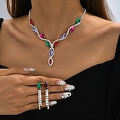 economico Parure di gioielli-Set di orecchini 2 Cromo Orecchini Per donna Moda Parure di gioielli Per Matrimonio