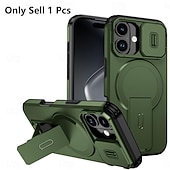 abordables Carcasas iPhone-teléfono Funda Para iPhone 17 Air 17 Pro Max 16 15 14 Pro Max Plus 13 Pro Max Mini Funda Trasera Con Magsafe con Soporte Magnética Soporte de carga inalámbrica Armadura ABS + PC