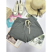 cheap Hot Shorts-Women's Cotton Shorts Fashion Streetwear Casual Short High Waist Plain Pocket Elastic Waistband Comfy Comfort Soft Stretchy Outdoor Vacation Street Dark-Gray Apricot Khaki Black Summer Spring Loose