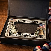 levne 250. výročí USA-Rám pamětní poznávací značky k 250. výročí, 2D plochý kovový vlastenecký design pro USA, pasuje na standardní americké poznávací značky, Zvon svobody &amp;Socha svobody, venkovní odolná vůči povětrnostním