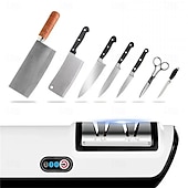 お買い得  キッチン用品＆小物-キッチン用電動ナイフ研ぎ器 多機能自動プロ仕様 4段階ギア電動ナイフ研ぎ器 キッチンアクセサリー 高速研ぎ石 家庭用キッチン 全自動ナイフ研ぎ機