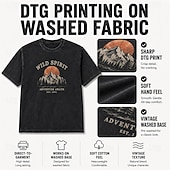  Herre Tempelridderne Syrevasket skjorte Tungvekts T-skjorte Kortermet T skjorte DTG Crew-hals Skjorte Mote Daglig Retro / vintage Gate Ferie Svart Grønn Kakifarget Vår sommer Klær S M L XL XXL