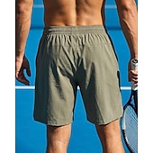 Недорогие Мужские шорты-Men's Solid Colored Sports Shorts Tennis Shorts Pocket Elastic Waist Sporty Quick Dry Stretchy Moisture Wicking Breathable Tennis Golf Running Shorts Black Army Green Light Grey Tennis Clothing