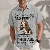 abordables Motif Animal-Homme Canard Argot drôle animaux de dessin animé Chemise Chemise d'été Chemise Boutonnée Manche Courte Ironique Quotidien Extérieur Vacances Été Printemps Col Rabattu Impression 3D chemises à col