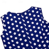 cheap Dresses-1950s Retro Vintage Rockabilly Tea Length Dress Swing Dress Flare Dress Sleeveless Polka dots Fit &amp; Flare Fancy Dress Girls' Masquerade Tea Party Casual Daily Kid's Dress Belt Spring &amp; Summer