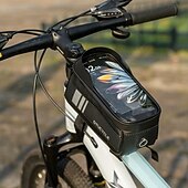 baratos Evento e suprimentos de festa-Bolsa para bicicleta com compartimento para celular de 7 polegadas, impermeável, para quadro frontal, compatível com telas sensíveis ao toque, ideal para mountain bike e bicicletas de estrada. Feita