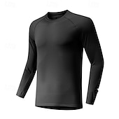 cheap Running Tee &amp; Tank Tops-Men's Solid Colored Running T-Shirt Compression Shirt Casual Polo Shirts Running Shirt Summer Spring Fall Fall / Winter Long Sleeve Quick Dry Lightweight Moisture Wicking Gym Workout Active Training