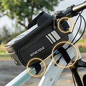 baratos Evento e suprimentos de festa-Bolsa para bicicleta com compartimento para celular de 7 polegadas, impermeável, para quadro frontal, compatível com telas sensíveis ao toque, ideal para mountain bike e bicicletas de estrada. Feita