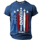 abordables T-shirts Patriotiques 250-4 juillet 2026, 250e anniversaire Homme Drapeau Américain T-shirt Manche Courte T-shirt Impression 3D Col ras du cou Chemise Mode Occasionnel Quotidien Rue Bleu Noir Vert Été Printemps Vêtement Tenue