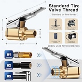 billiga Fordonstjänst-4-pack däckluftchuck med klämmaadapter, läckagefria däckchuckar för fordonsinflator, kompressorpump, anslutningstillbehör, verktyg