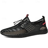abordables Chaussures Décontractées à Lacets-Baskets beiges décontractées pour homme, à lacets, légères, respirantes et confortables, en maille, basses, idéales pour le quotidien, les voyages, les trajets domicile-travail et les sorties du week-end.