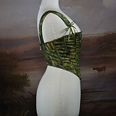 ieftine Topuri-Medieval Renascentist Cottagecore Corset Corsaj Zana Cu Șiret Pictură în Ulei Costume de fancy Pentru femei Fantezie Halloween Carnaval Casul / Zilnic Târgul Renașterii LARP Adulți Corset Primavara