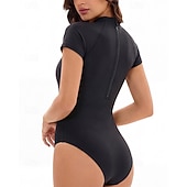 economico Rash Guards Interi-Per donna Costume da Bagno Rash Guard Costume da bagno Costumi da bagno sportivi Geometrico Patchwork Gamba corta Protezione Solare UV Asciugatura Rapida Alta elasticità Manica Corta Costume da Bagno