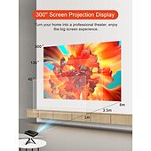abordables Projecteurs-Mini projecteur DLP intelligent sous Android, décodage 4K HD, compatible 3D, projecteur de poche portable avec Wi-Fi 5 GHz et Bluetooth, correction trapézoïdale, commande tactile, trépied et