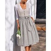 levne Ženy-Oktoberfest Šaty Dámské šaty Služka Bavorský němčina Mnichov Louky Dámské Párty Pivní festival Tradiční Styl Tkanina Bez halenky (80 cm)