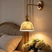 preiswerte Wandleuchten-Elegante Pendel-/Wandleuchte mit Rosenkeramik-Motiv (E27), Vintage-Bauernhausstil, höhenverstellbarer Kronleuchter für Cafés, Restaurants und Flure