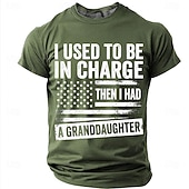 cheap Men's Funny T shirts-Men's I Used To Be In Charge Then I Had A Granddaughter T-Shirt, Funny Grandpa Gift Tee