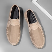 economico Scarpe Casual Slip-On-mocassini casual da uomo beige, leggeri, traspiranti e comodi, perfetti per camminare, eleganti e informali, ideali per l'uso quotidiano, i viaggi, la guida, l'ufficio e un look rilassato per il fine settimana.