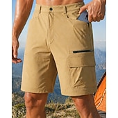 cheap Bottoms-Men's Outdoor Shorts Cargo Shorts Hiking Shorts Combat Shorts Summer Spring Autumn / Fall Outdoor Regular Fit Waterproof Quick Dry Lightweight Breathable Shorts Zippers Pocket Dark Grey Khaki Camping