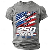  4. července 2026 250. Pánské Vlajka USA 1776 Tričko Krátký rukáv tričko 3D tisk Tričkový Košile Vlastenec Denní Festival Vodní modrá Černá Rubínově červená Léto Jaro Oblečení S M L XL XXL XXXL