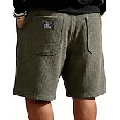 abordables Shorts décontractés-Homme Short gaufré Shorts Short décontracté Avec Poches Taille Élastique Uni À carreaux Confort Respirant Longueur Genou Occasionnel Extérieur Vacances Vacances Mode Noir Blanche Micro-Élastique