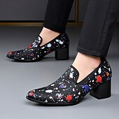 economico Mocassini-Scarpe eleganti da uomo slip-on con stampa astratta e punta affusolata, calzature di tendenza per uomini alla moda, ideali per feste, banchetti, balli di fine anno ed eventi serali di moda.