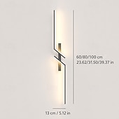 abordables Apliques de pared LED-Lámpara de pared LED negra, moderna lámpara lineal de metal para montaje en pared, aplique de pared LED para interiores, diseño de tira larga, lámpara de pared para interiores para sala de estar, dormitorio, porche.